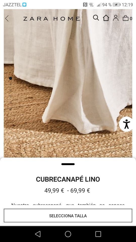 cubre canapé lino 180*200