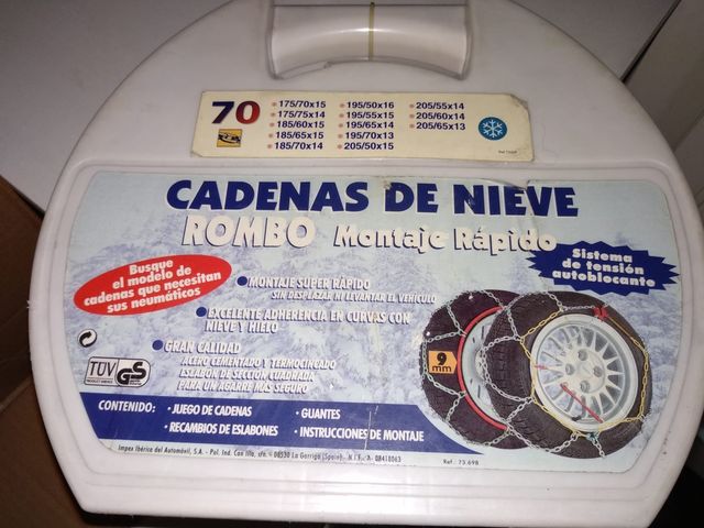 Cadenas nieve para coche. Marca Rombo. Sin abrir