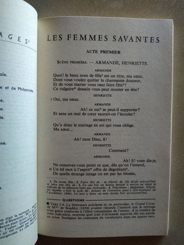 LES FEMMES SAVANTES (Molière)