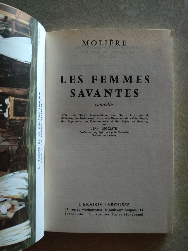 LES FEMMES SAVANTES (Molière)