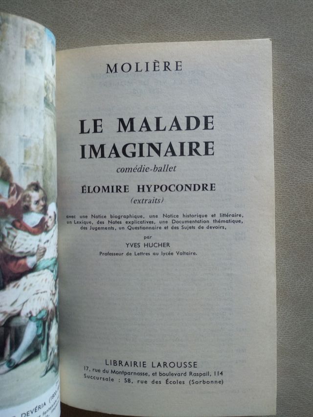 LE MALADE IMAGINAIRE (Molière)
