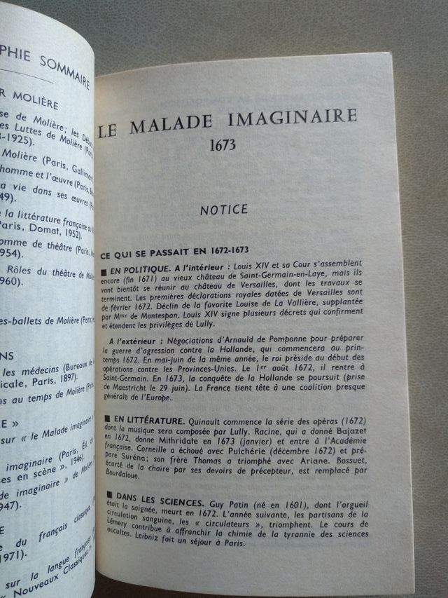 LE MALADE IMAGINAIRE (Molière)