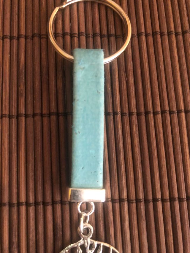 Llavero corcho natural azul