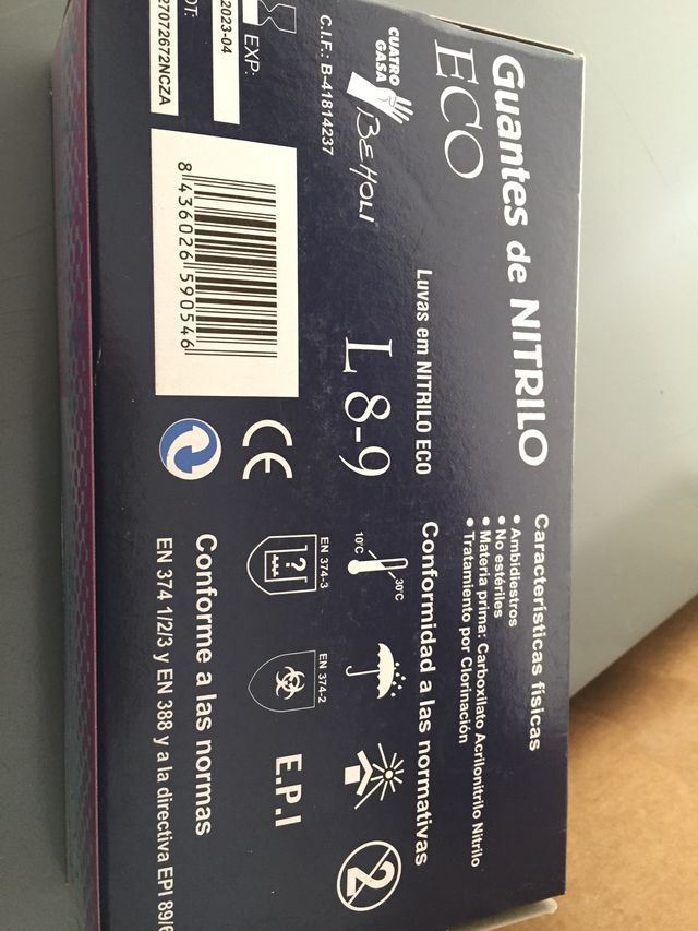 Guantes de latex y nitrilo