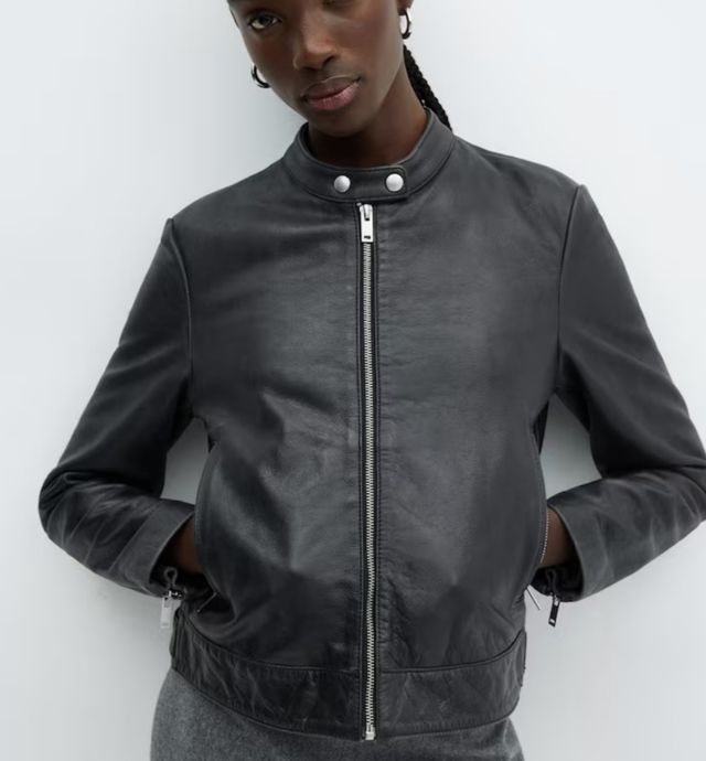  Preciosa chaqueta de 100% piel mango