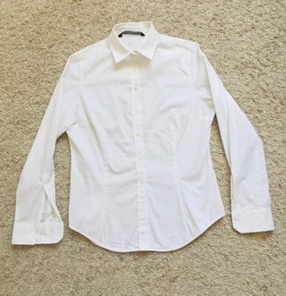 camisa blanca entallada mujer zara