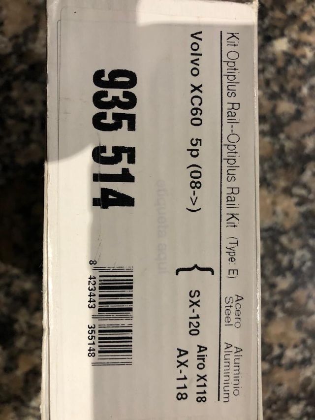 Kit fijacion barras CRUZ para modelo Volvo XC60