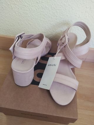 NUEVAS Sandalias fiesta rosa palo Talla 39 de segunda mano por 15 EUR en  Coslada en WALLAPOP