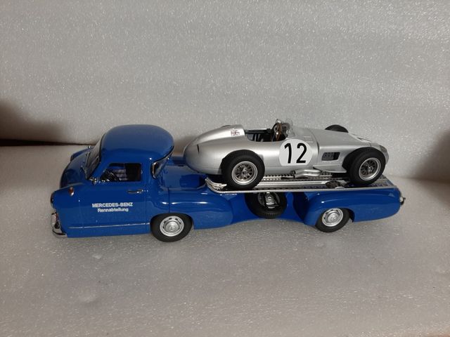 1/18 maqueta Mercedes rentransporter más Mercedes