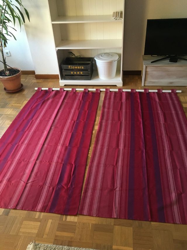 2 cortinas 95cm ancho x 1m80cm largo