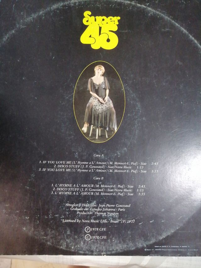 Vinilo Claire. If you love me. Disco Stuff