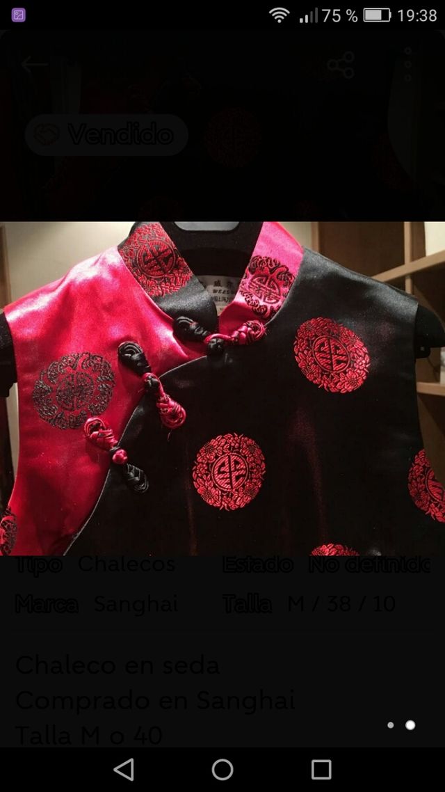 Chaleco Seda diseño oriental