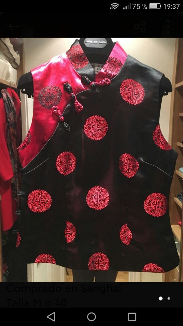 Chaleco Seda diseño oriental