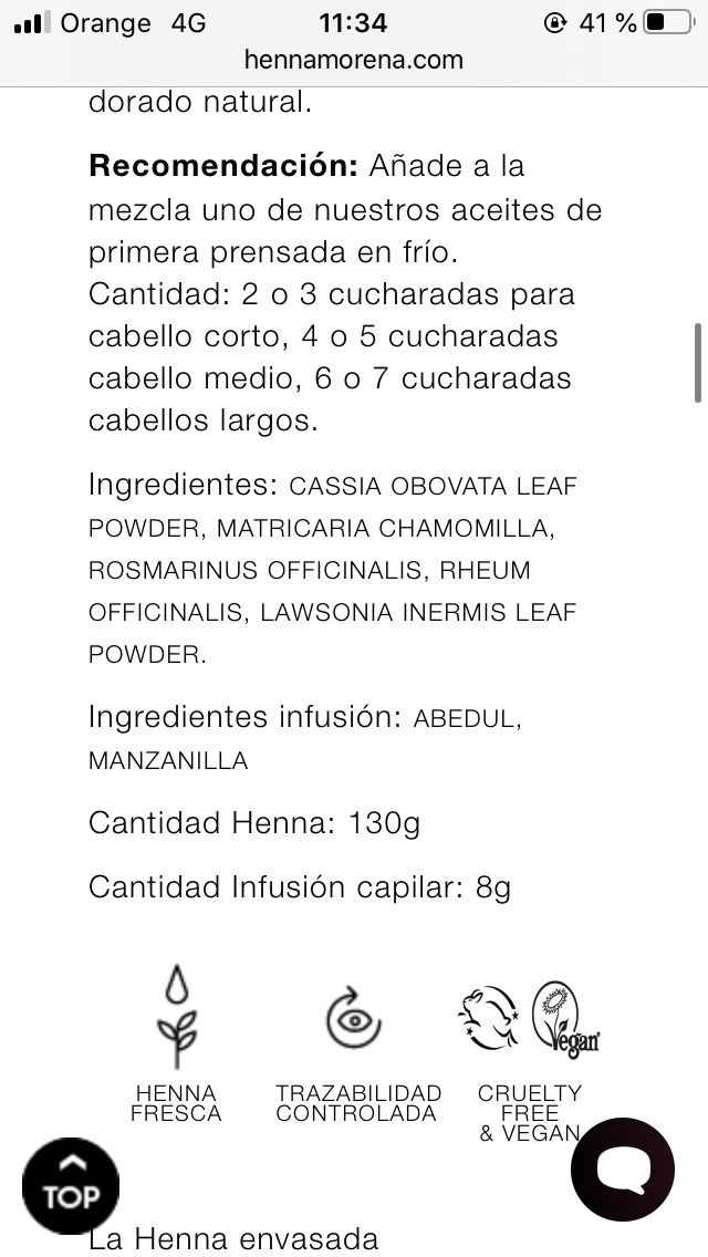 Vendo paquete de Henna sin abrir  para  rubios