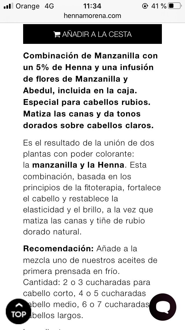 Vendo paquete de Henna sin abrir  para  rubios