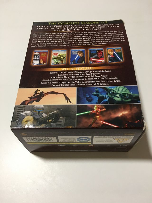 Star Wars the clone Wars 1-5 blue ray