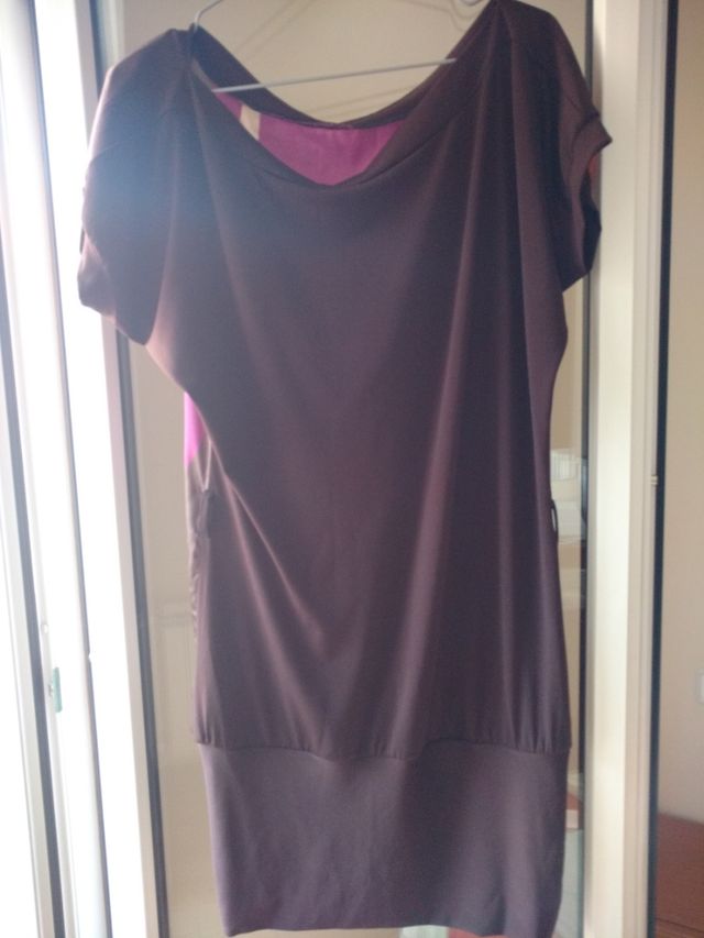 Vestido de raso y punto