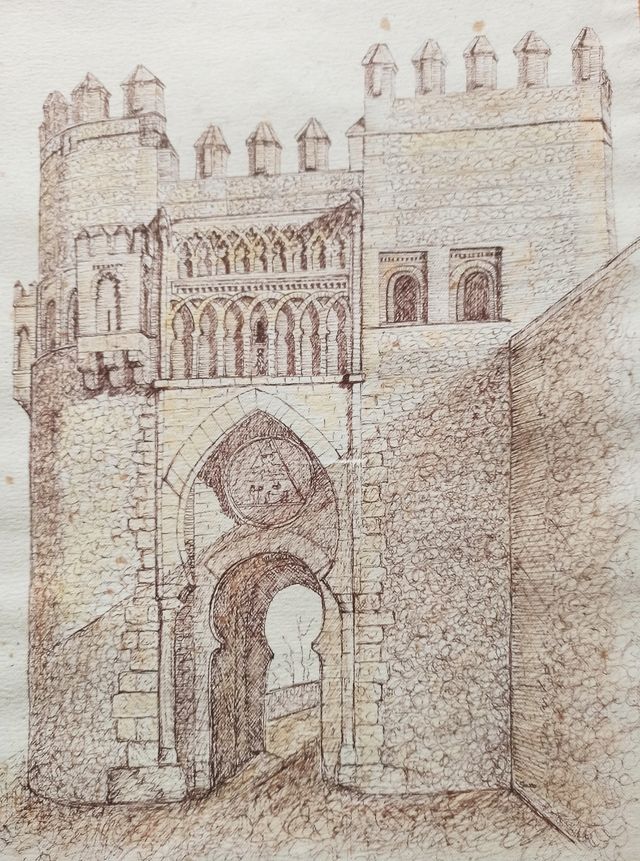 Dibujo a plumilla. Enmarcado