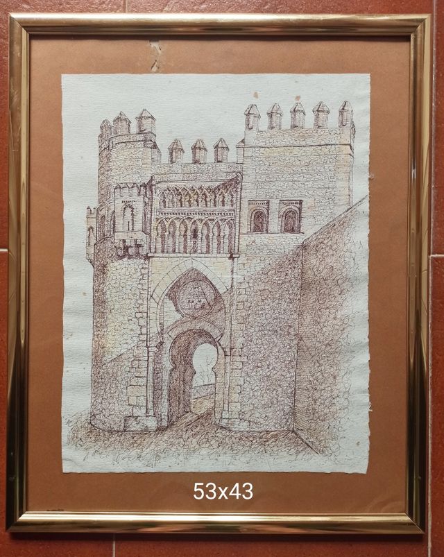 Dibujo a plumilla. Enmarcado