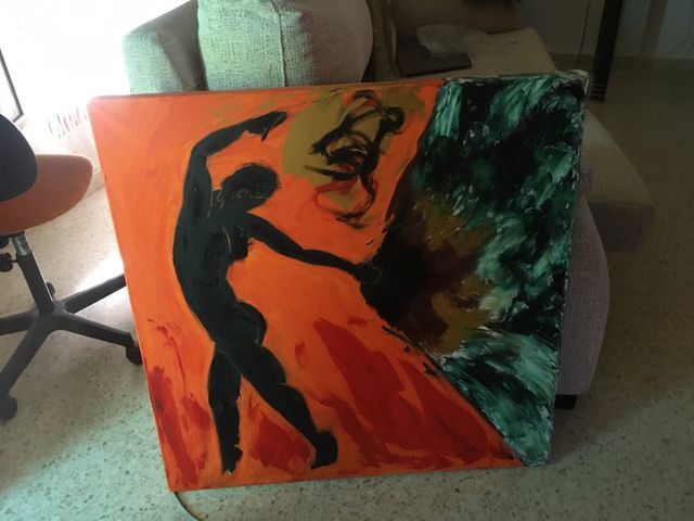 Se vende lienzo enmarcado de80x80 cms