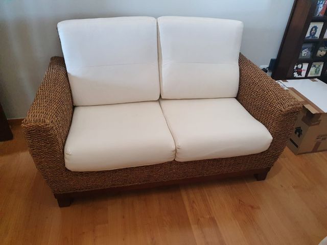 Sofá de mimbre de dos plazas 1.50cm de ancho
