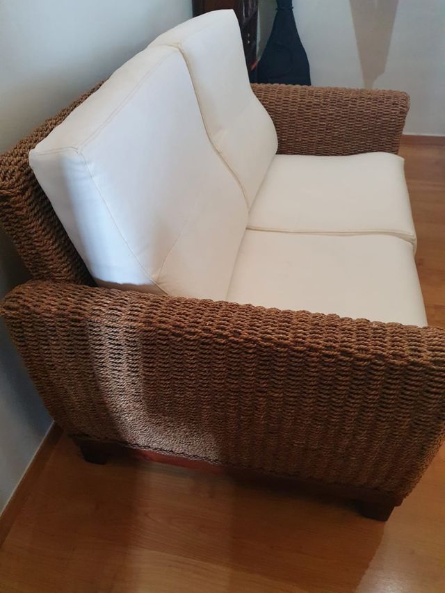 Sofá de mimbre de dos plazas 1.50cm de ancho