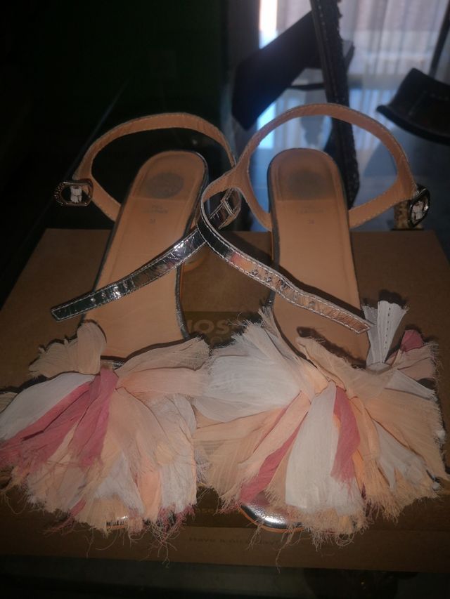 sandalia plata número 38