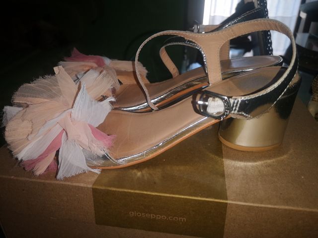 sandalia plata número 38