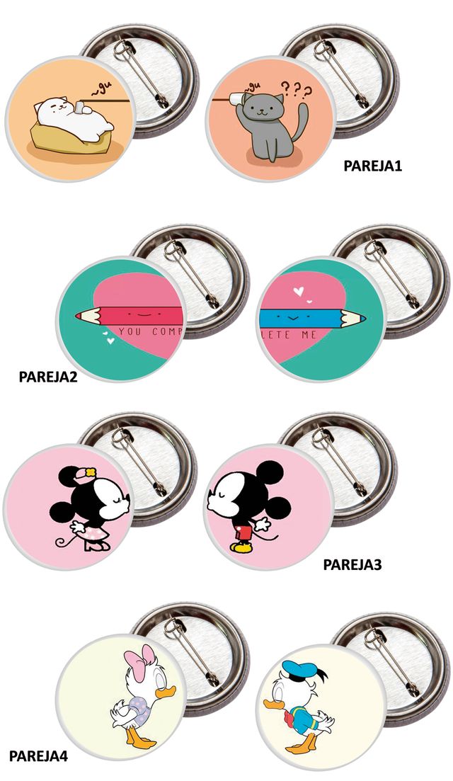 Chapas de 59mm: EN PAREJAS (de dos en dos)