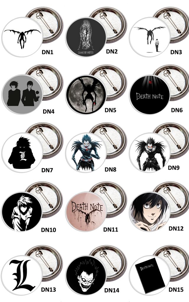 Chapas de 38/59mm Manga: Dragon Ball, Death Note..