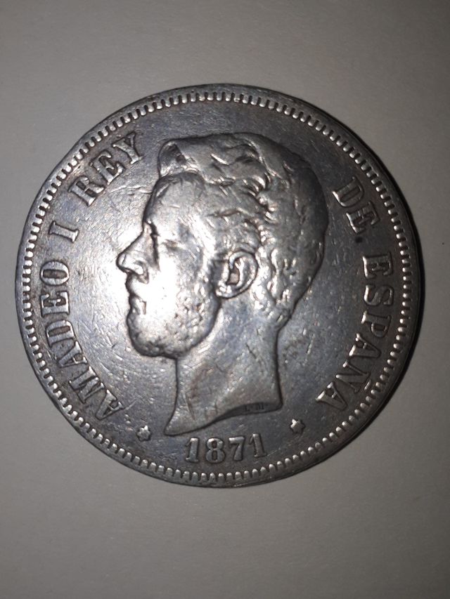 MONEDA DE PLATA DE 5 PESETAS AMADEO | REY ESPAÑA