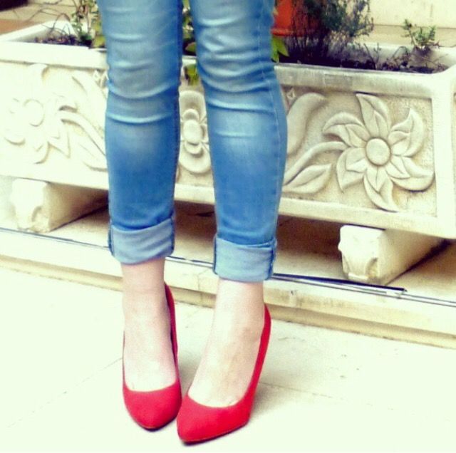 Zapato tacón rojo muy cómodos