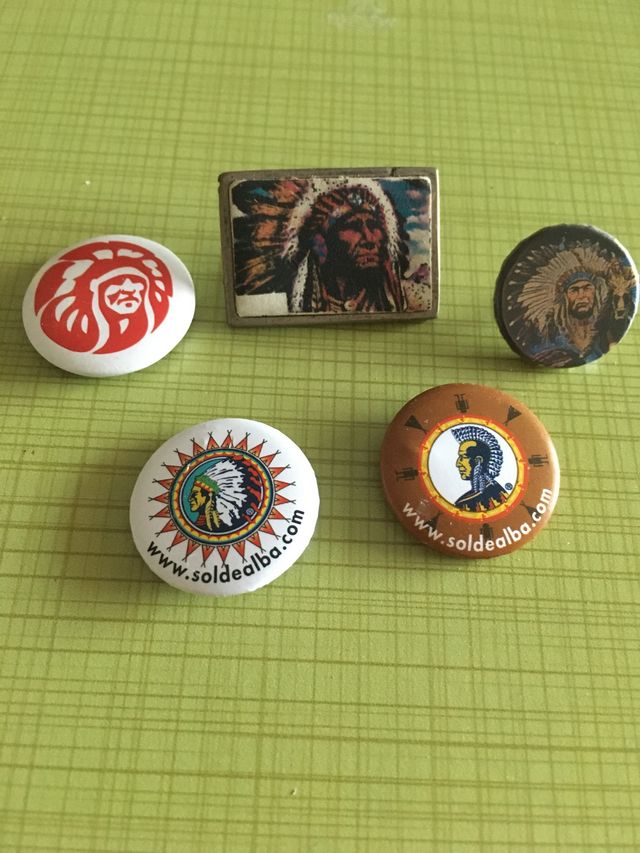 Lote 5 Pins /chapas  Indios Americanos