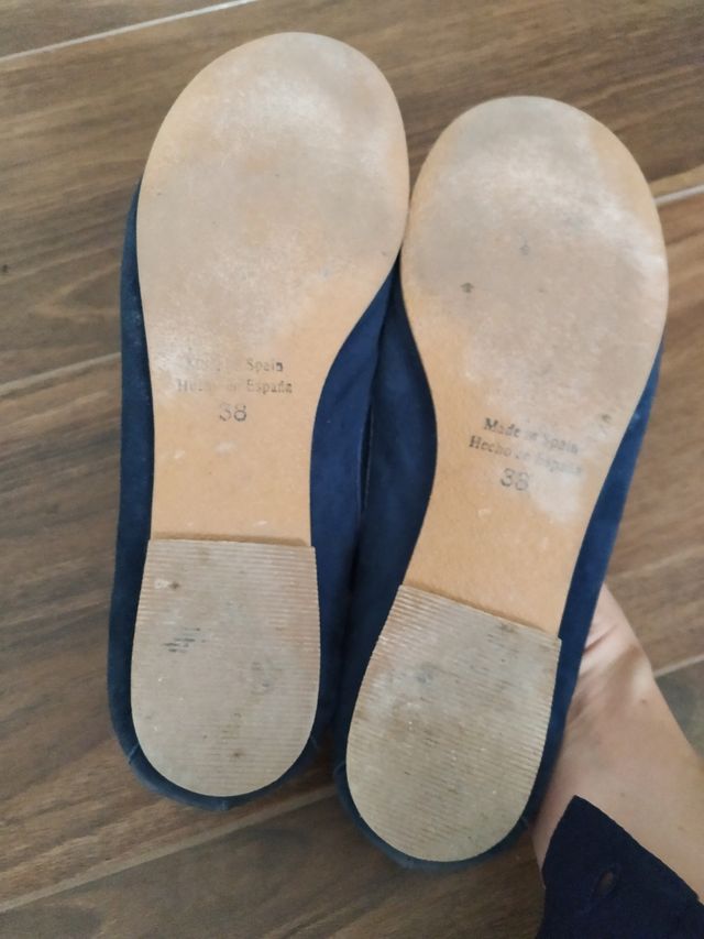 Zapatos mocasines piel azul marino Mattor. 38