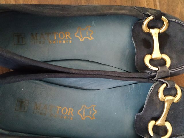 Zapatos mocasines piel azul marino Mattor. 38
