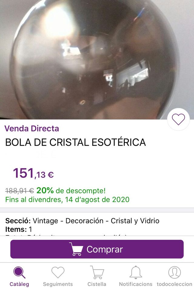 Bola esotèrica con pie (valorada 151€)