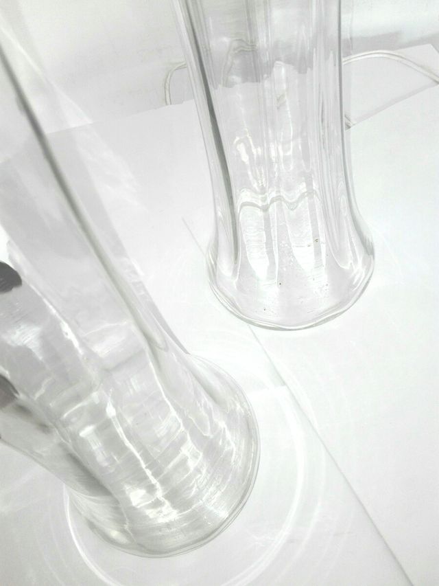 Pareja jarrones antiguos cristal