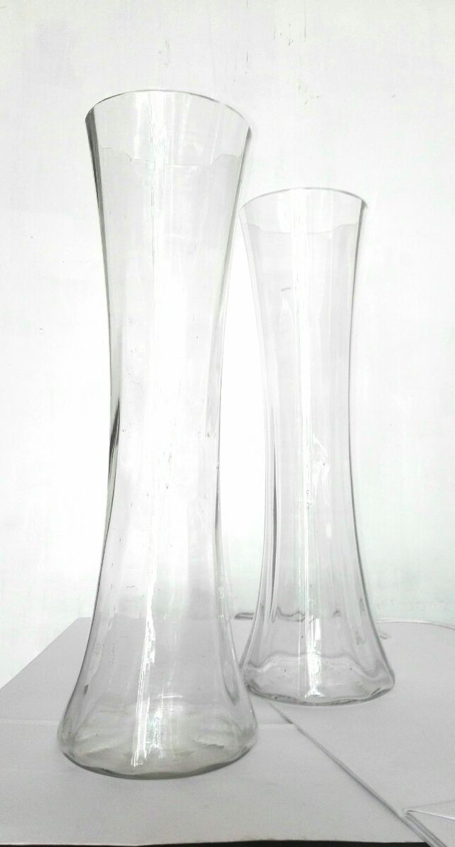 Pareja jarrones antiguos cristal