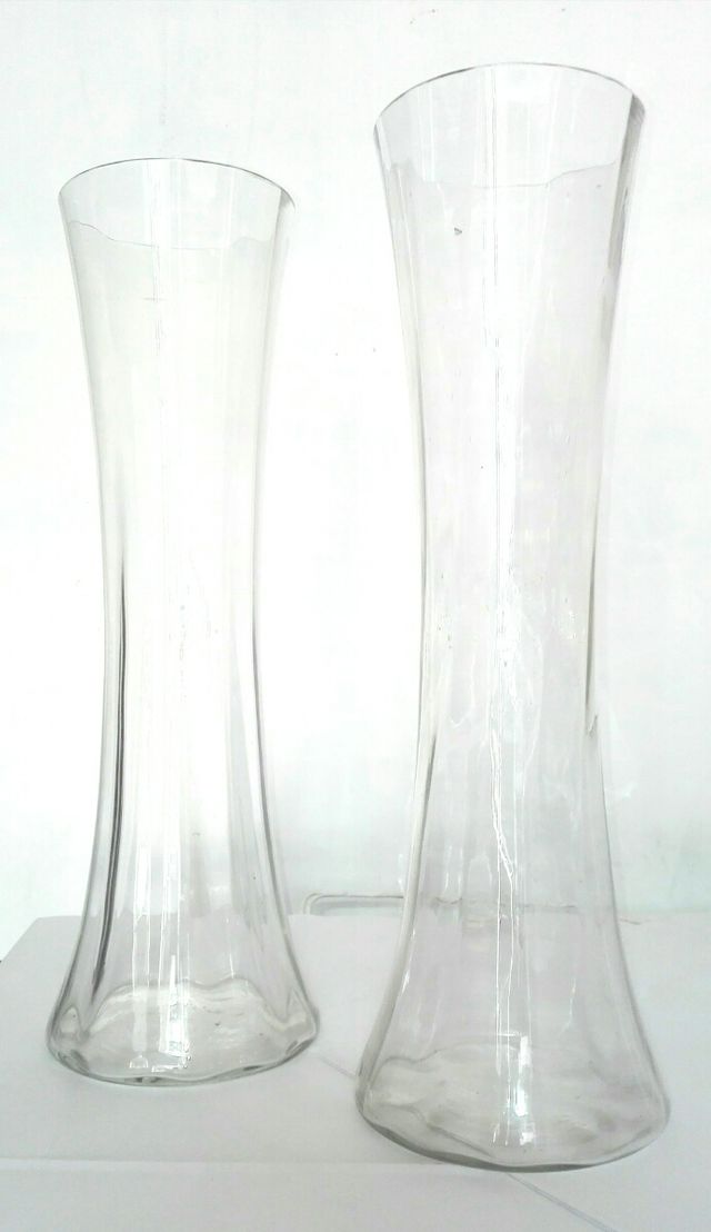 Pareja jarrones antiguos cristal