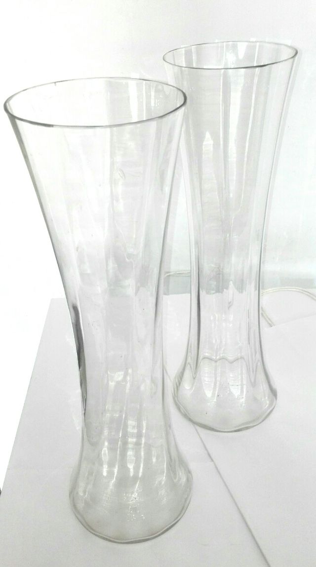 Pareja jarrones antiguos cristal