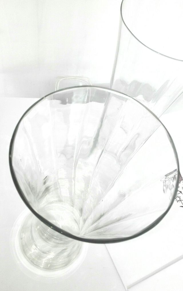 Pareja jarrones antiguos cristal