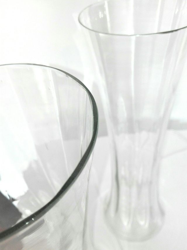 Pareja jarrones antiguos cristal