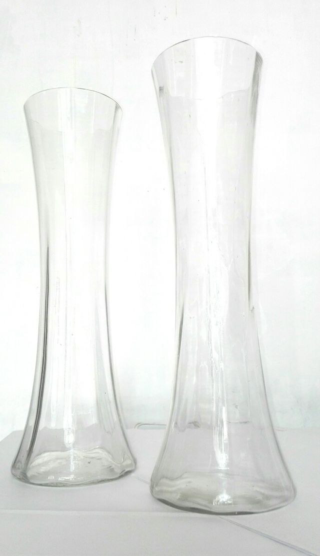 Pareja jarrones antiguos cristal