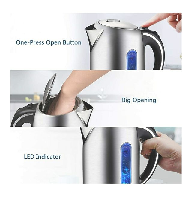 Hervidor de Agua Eléctrico, con iluminación led, 1