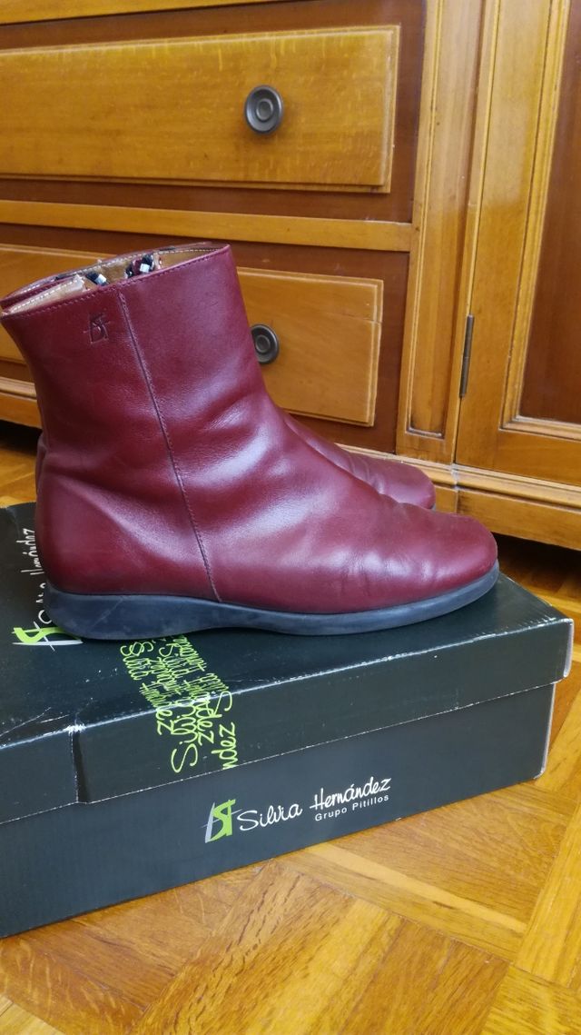 Botines Pitillos granates t38