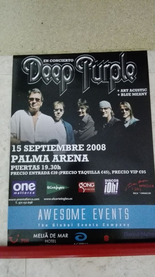 Poster cartel gira DEEP PURPLE 2008
