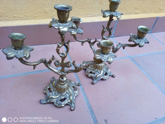 candelabros bronce