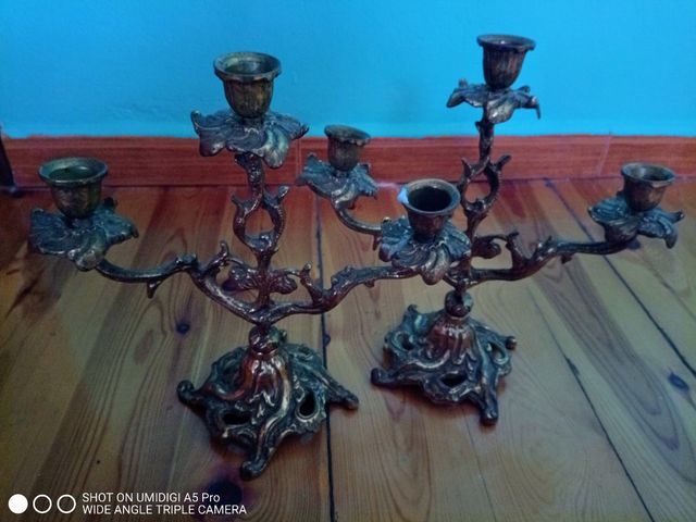 candelabros bronce
