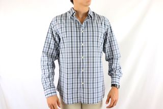 Camisas de cuadros de segunda mano en Ciudalcampo en WALLAPOP Camisa a cuadros azul verde y blanca ralla L de segunda mano