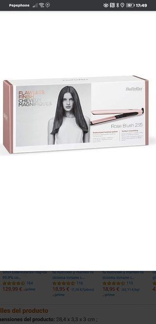 BaByliss 2498PRE Plancha de pelo Rose Blush 235 co de segunda mano por 30  EUR en Cartagena en WALLAPOP